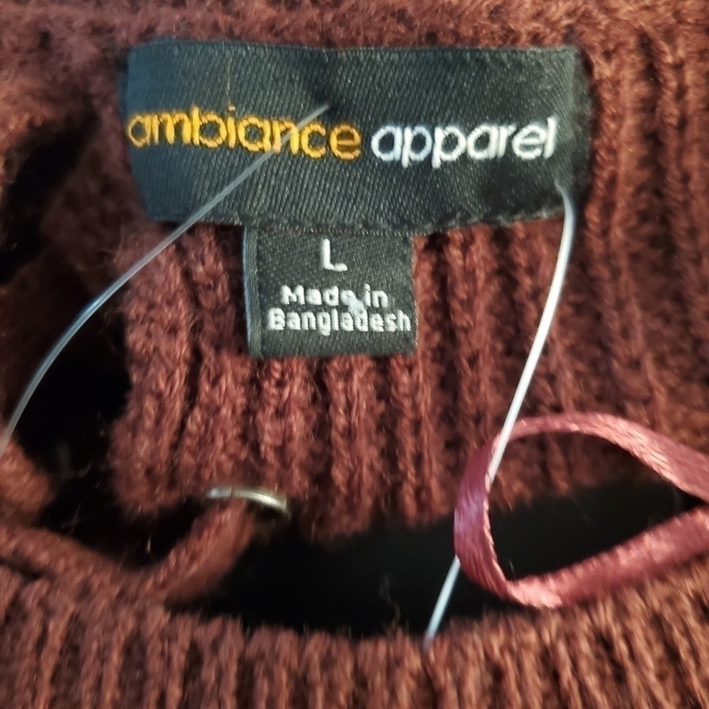 Ambiance appears LACE-UP BACK SWEATER Size LARGE NEW - Picture 6 of 12